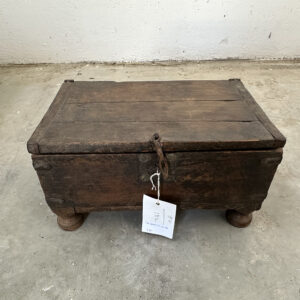 Old patina box on legs